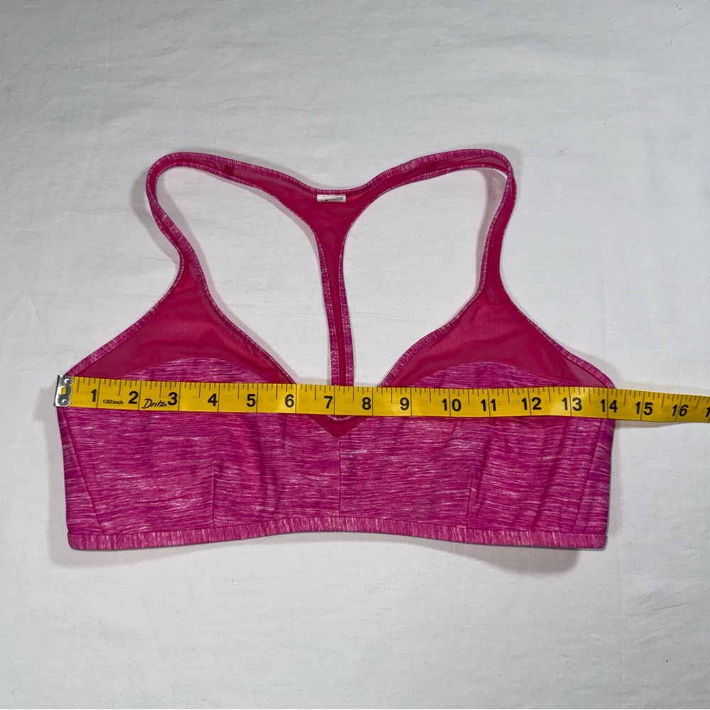 Lululemon Reversible Bikini Top‎ Pink Size 8 Space Dye White Mesh T-Back Swim - Picture 8 of 9